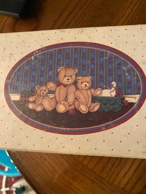 VTG Bears Goose Duck Recipe Box 1987 Bright Products Inc Vintage with 4 cards